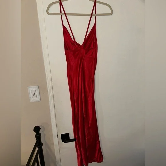 Kookai Red Satin Slip Dress with cowl neck size 36 ( us 4) - Picture 5 of 5